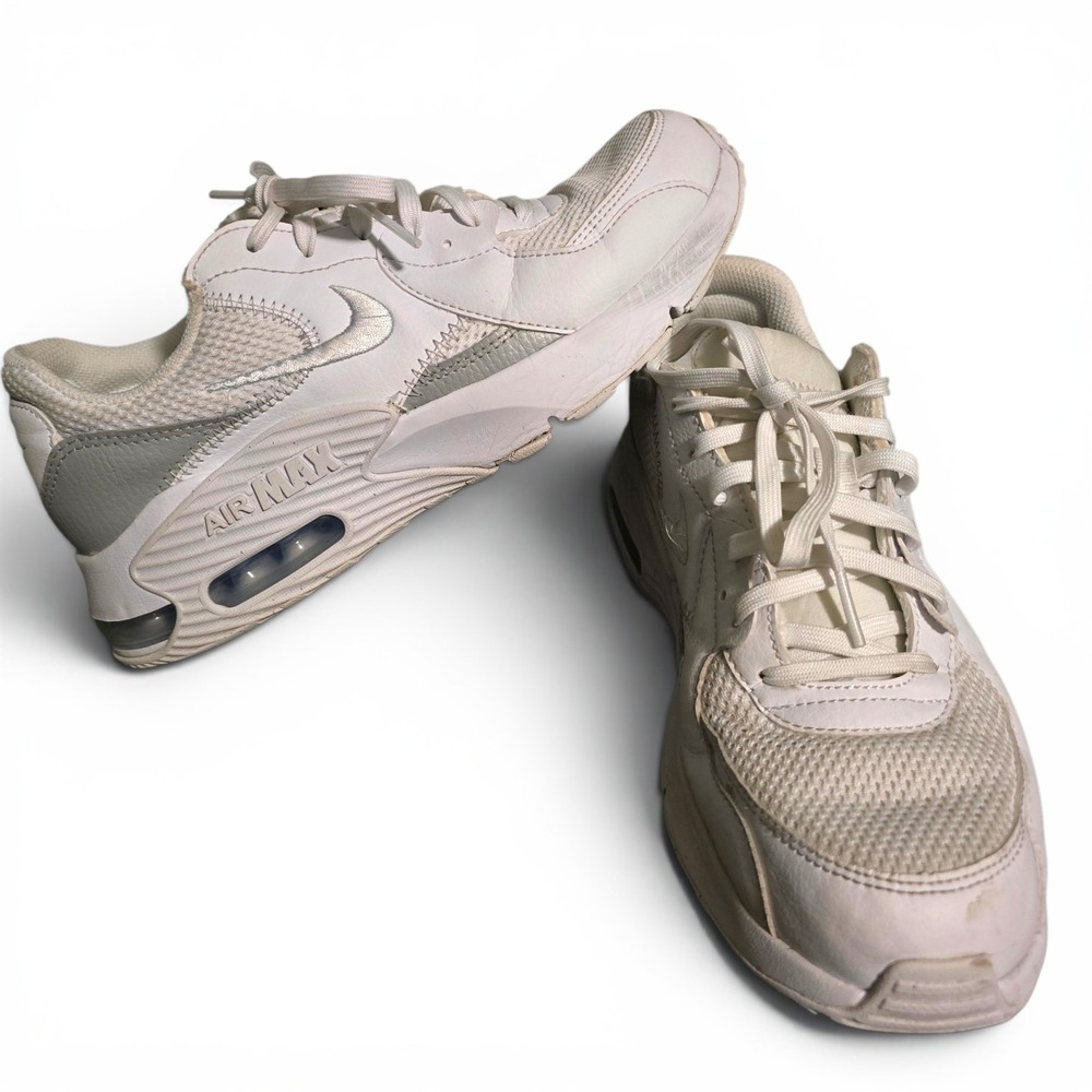 Nike Air Max Excee White Metallic Silver Sneakers Womens Size 8